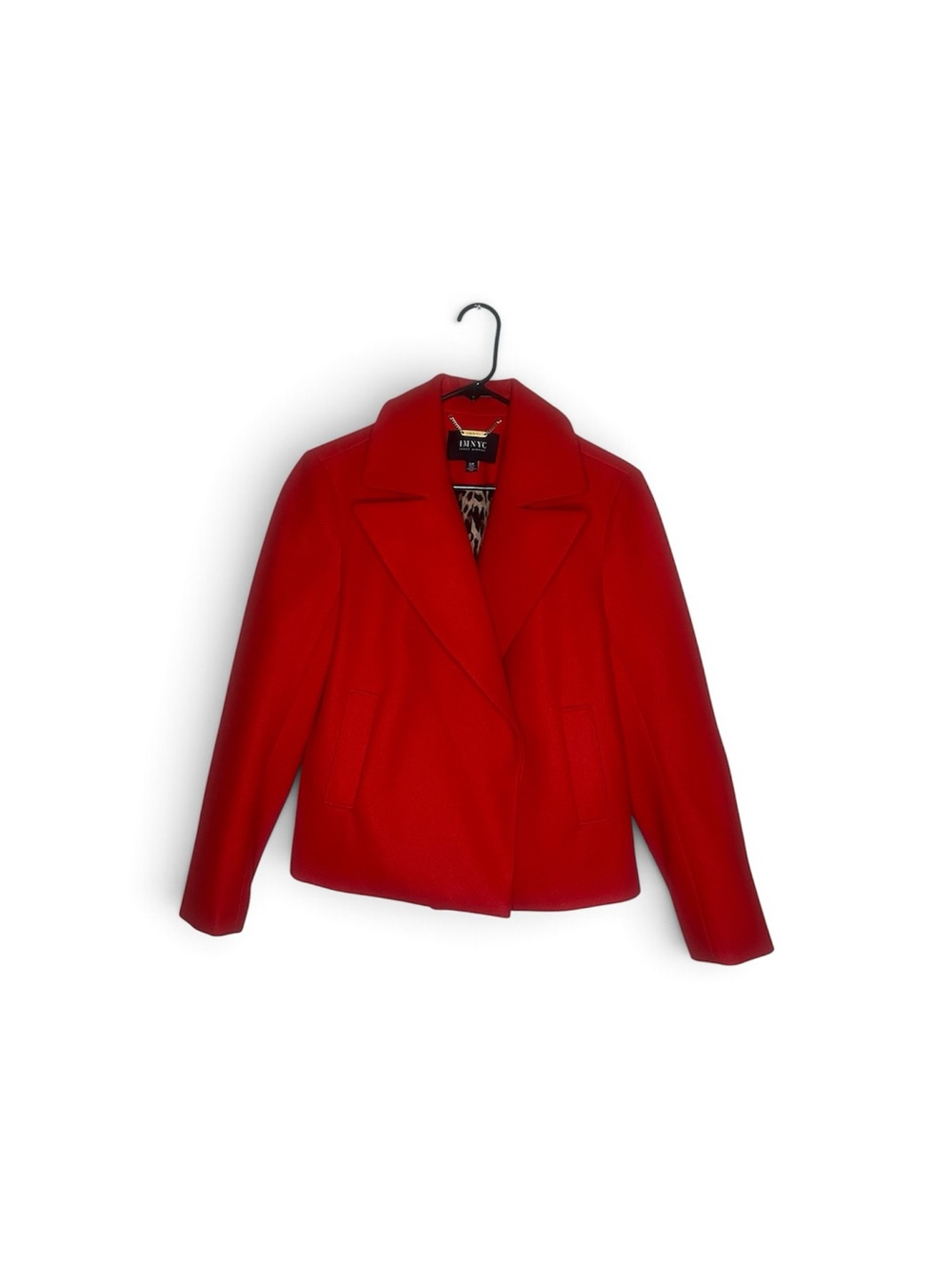 Isaac Mizrahi Red Tailored Wool Blend Jacket